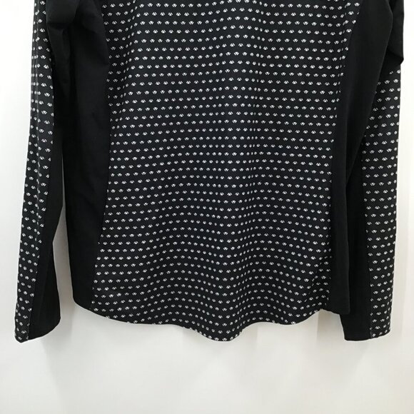 Women's L Adidas Aeroready Pullover Zip Top Popover Athletic Black White L/S - Picture 7 of 10